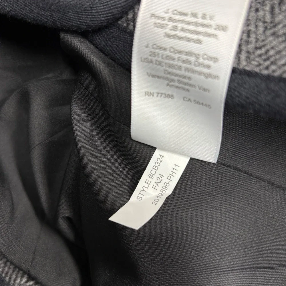 J. Crew NWT Herringbone Cropped Blazer Jacket Heathered‎ Grey Size 12P Career